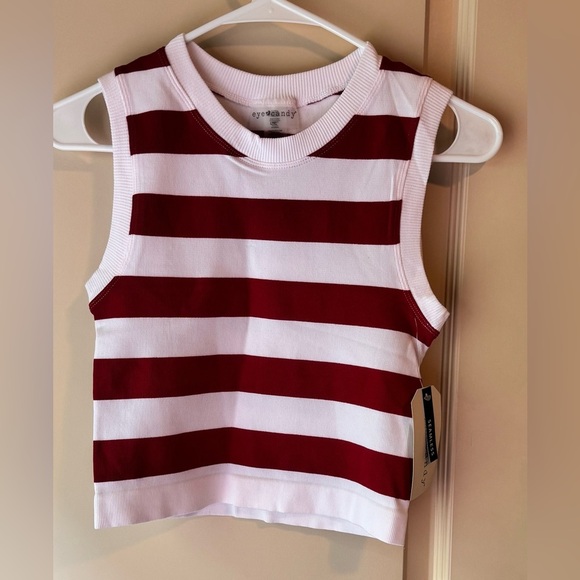 Eye Candy Red and White Striped Tank Top - Picture 1 of 8